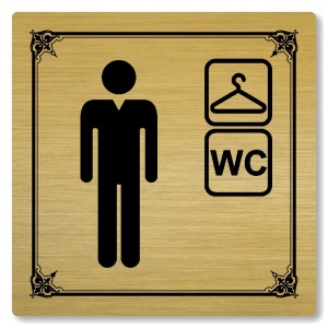Šatna muži, wc, 148x148mm, zlatá, Nebraska